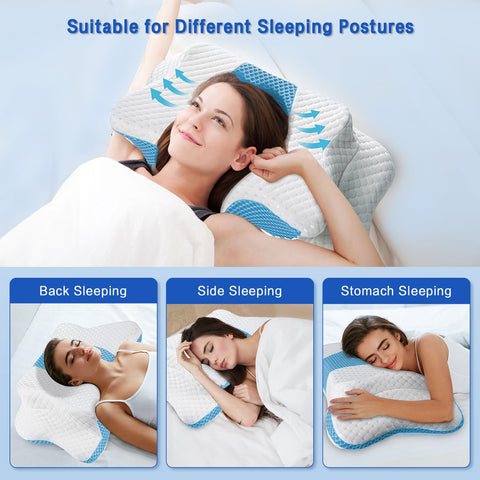 QIUBABYO adjustable cervical pillow height for customizable comfort and reduced tension