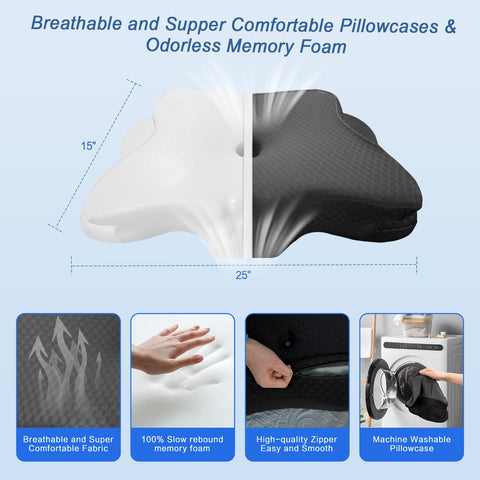 QIUBABYO contour bed pillow supports various sleeping positions for versatile comfort.