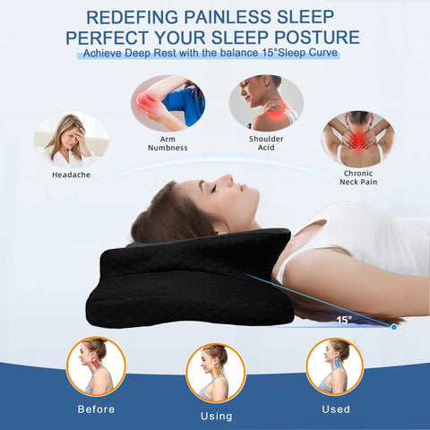 QIUBABYO ergonomic memory foam contours to your head for personalized comfort.