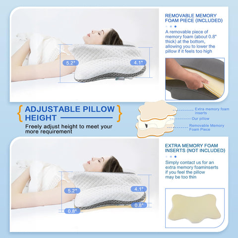 QIUBABYO ergonomic memory foam nurtures natural spine curve for comfortable nights.