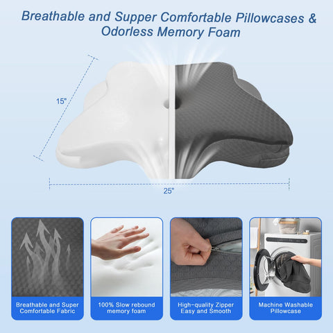 QIUBABYO high-density memory foam closeup showing slow rebound comfort.