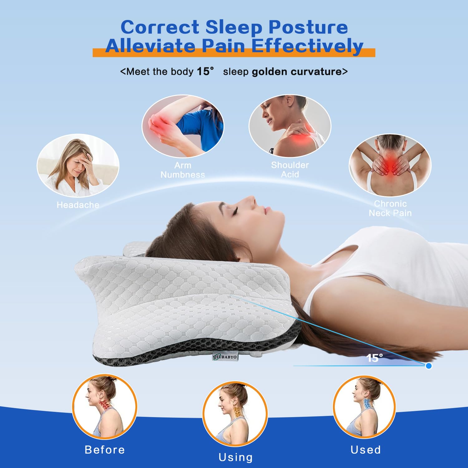 QIUBABYO ice silk pillowcase provides breathable, cooling sleep surface.
