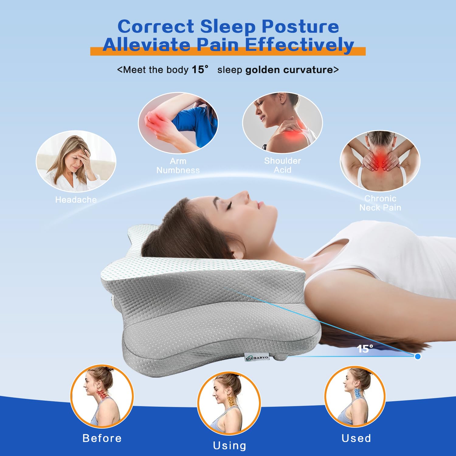 QIUBABYO odorless memory foam stays supportive and durable over time