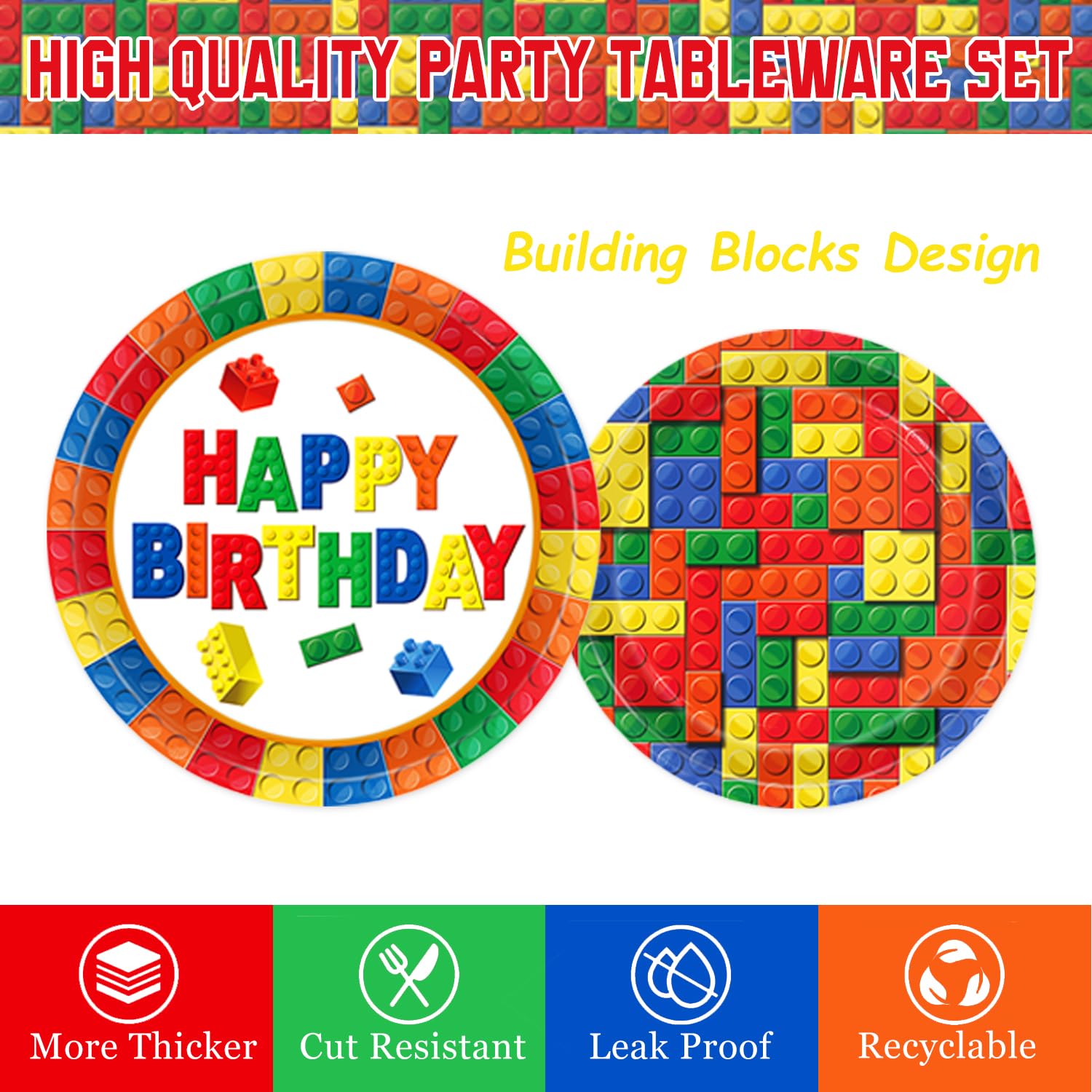 QIYANPAX building-block cups coordinate with plates for a cohesive dining setup