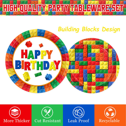 QIYANPAX building-block cups coordinate with plates for a cohesive dining setup