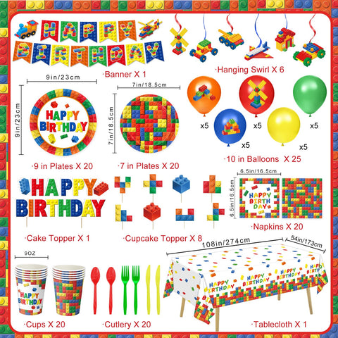 QIYANPAX building-block napkins add color and mess protection for kids' parties