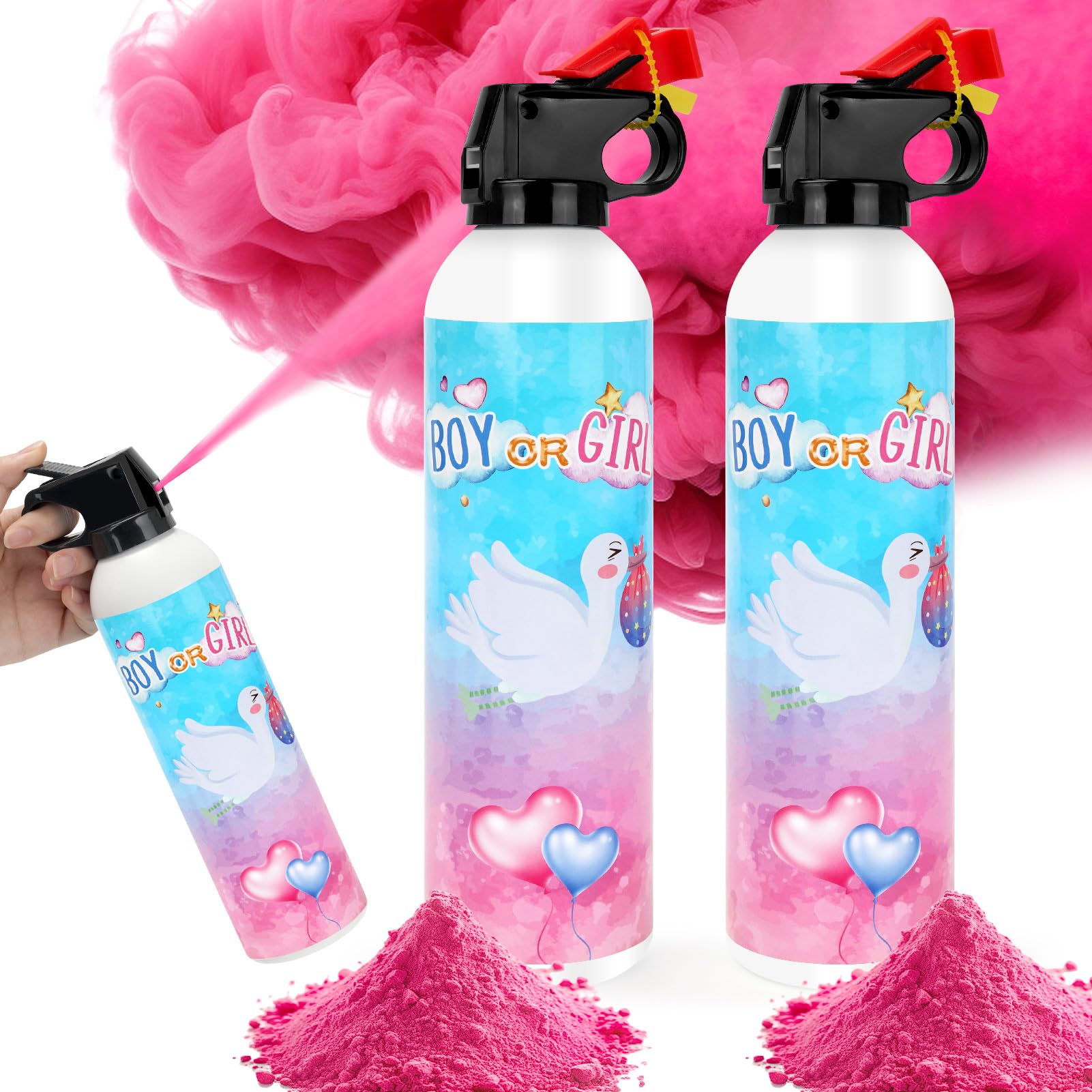 QIYVLOS gender reveal extinguisher pink powder burst for dramatic photos
