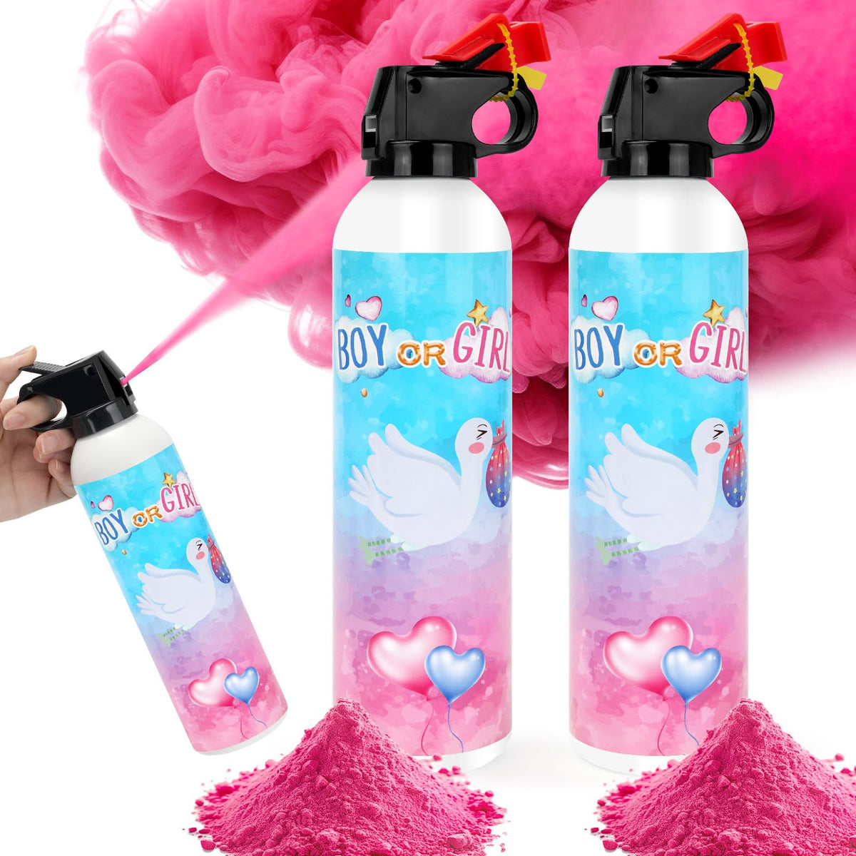 QIYVLOS gender reveal extinguisher pink powder burst for dramatic photos