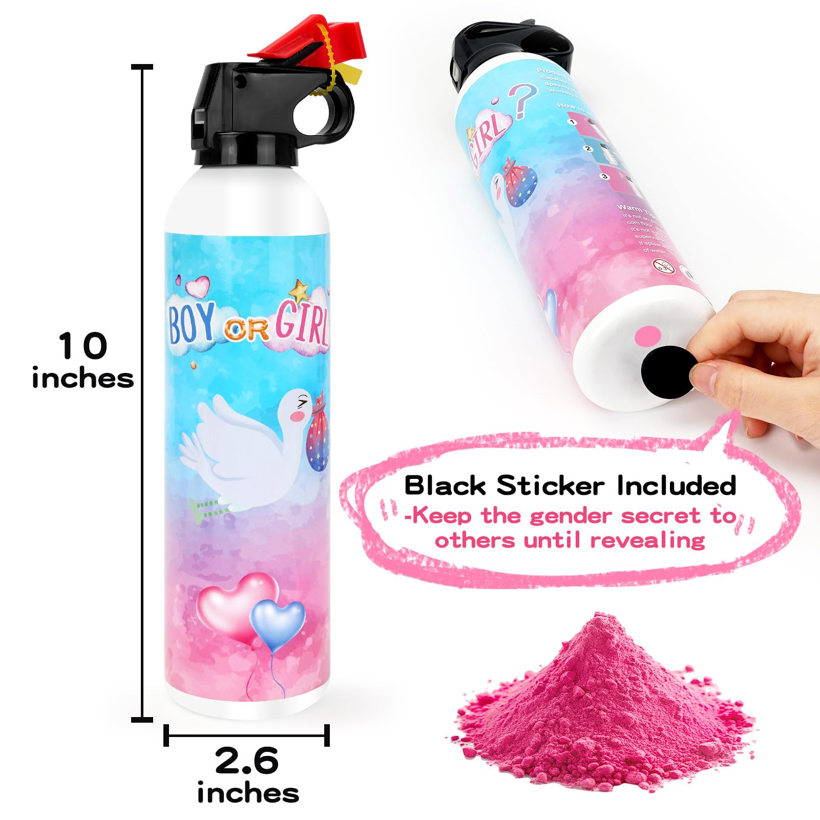 QIYVLOS water-cleanup-ready powder for quick cleanup after the reveal