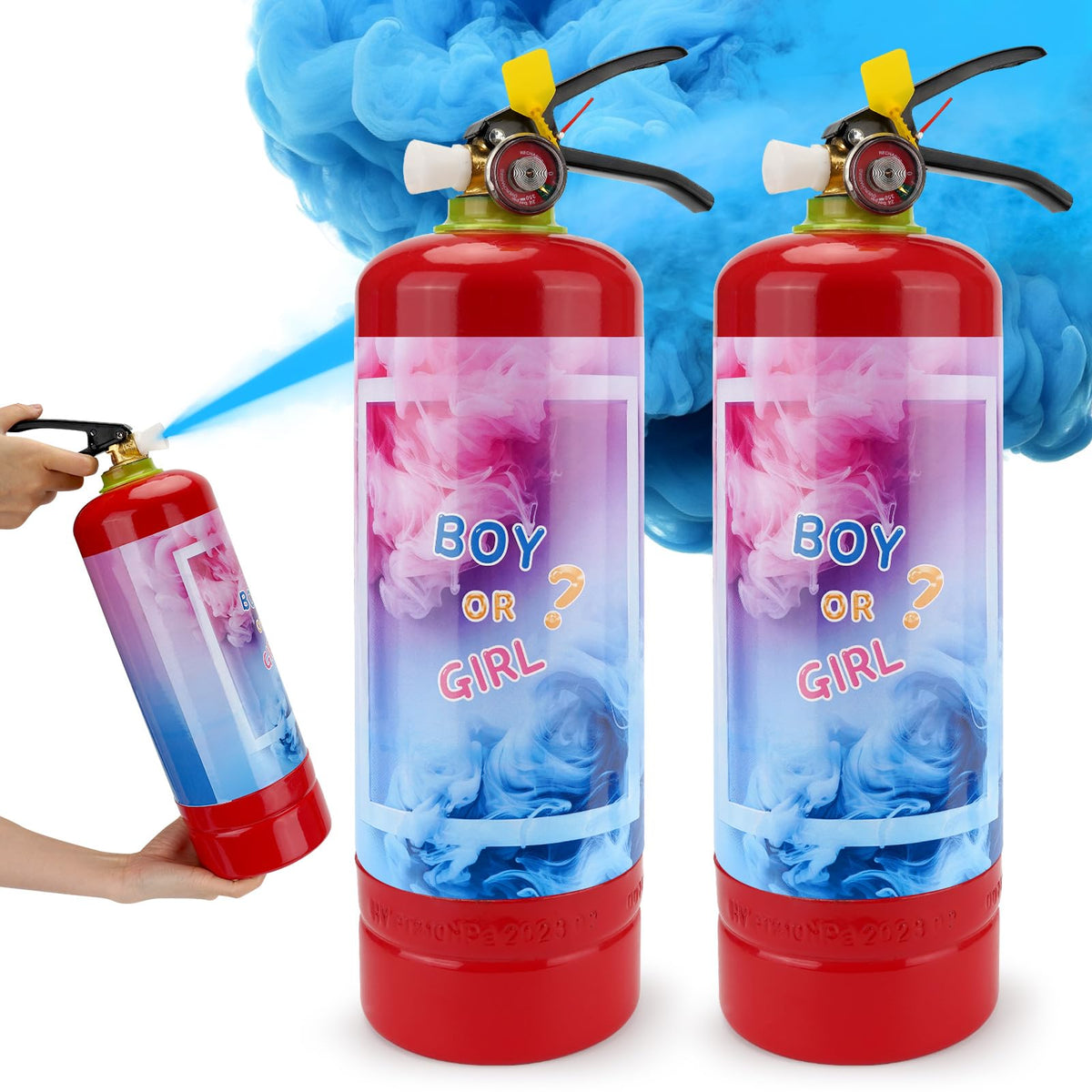 QIYVLOS giant gender reveal extinguisher blue powder burst for dramatic reveal