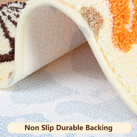 QJHOMO non-slip backing ensures secure placement on dry floors