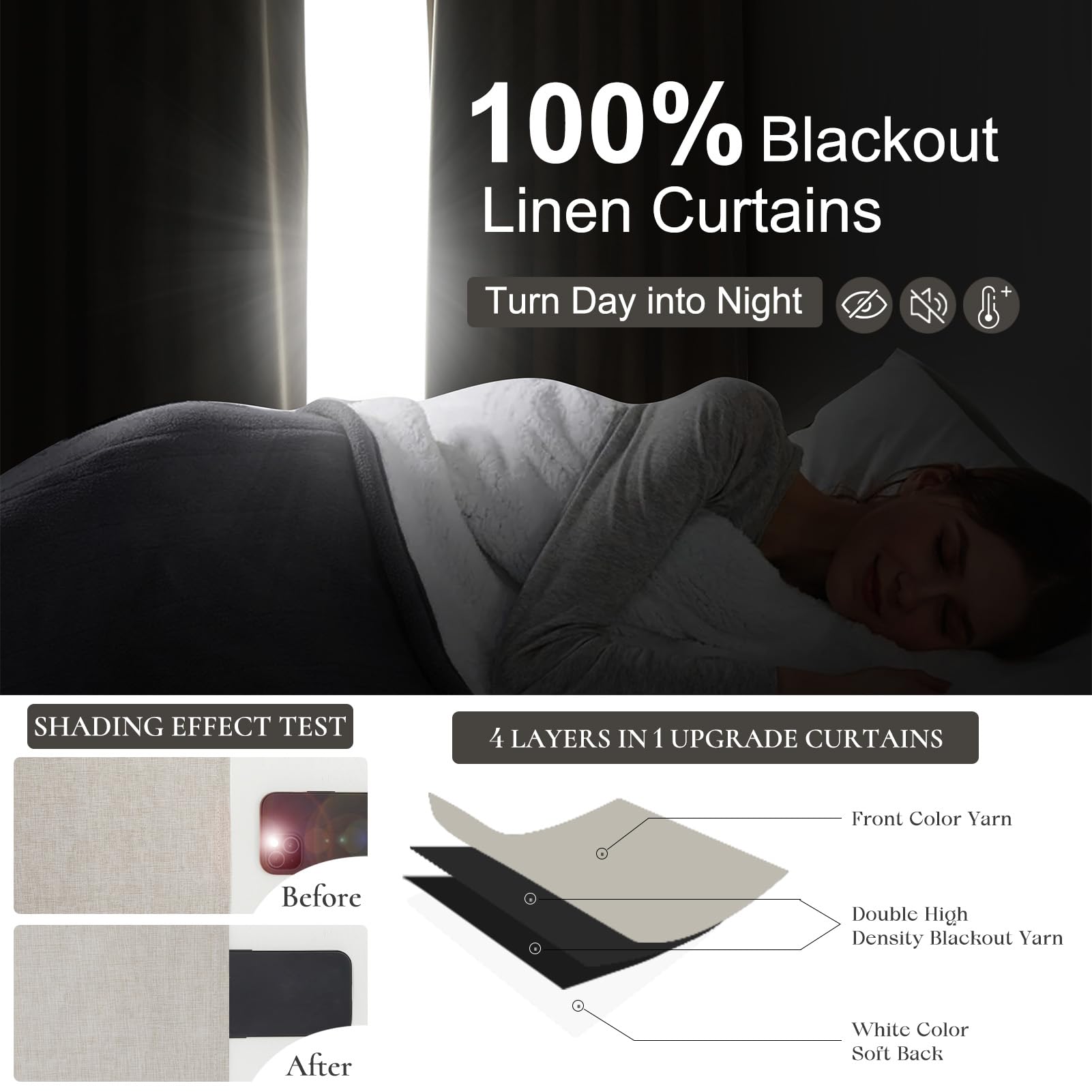 QJmydeco birch off white drape adds neutral warmth to rooms.