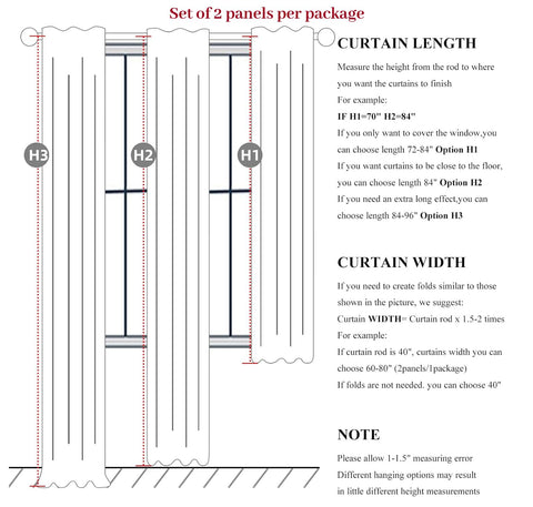 QJmydeco two-panel set with rings included for easy installation.