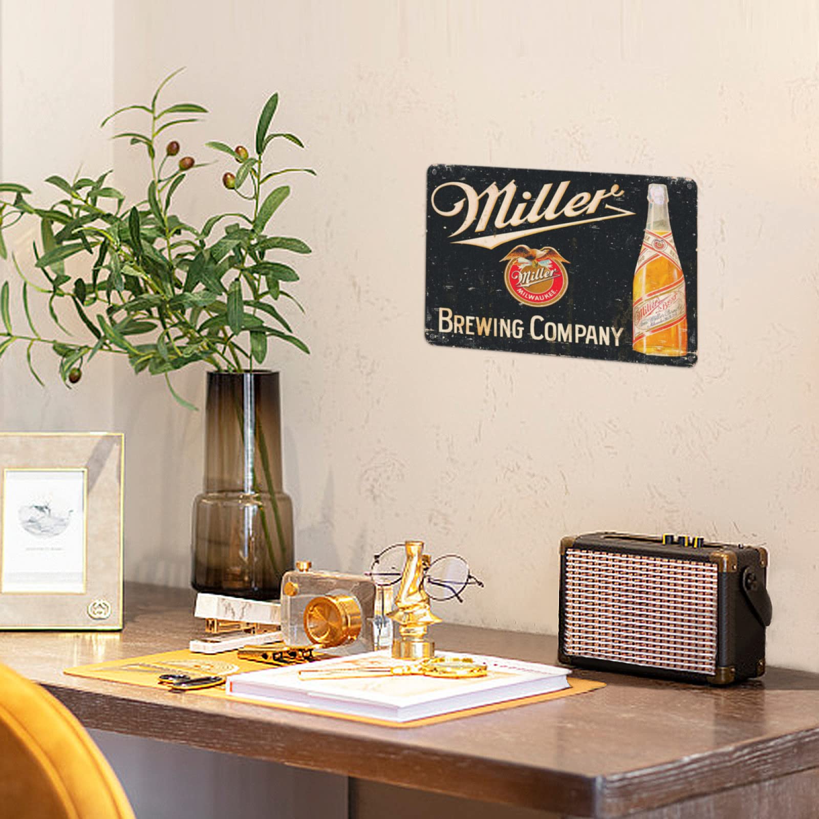 QKLGLOBAL retro metal beer sign 8x12 inch enhances farmhouse or garage spaces