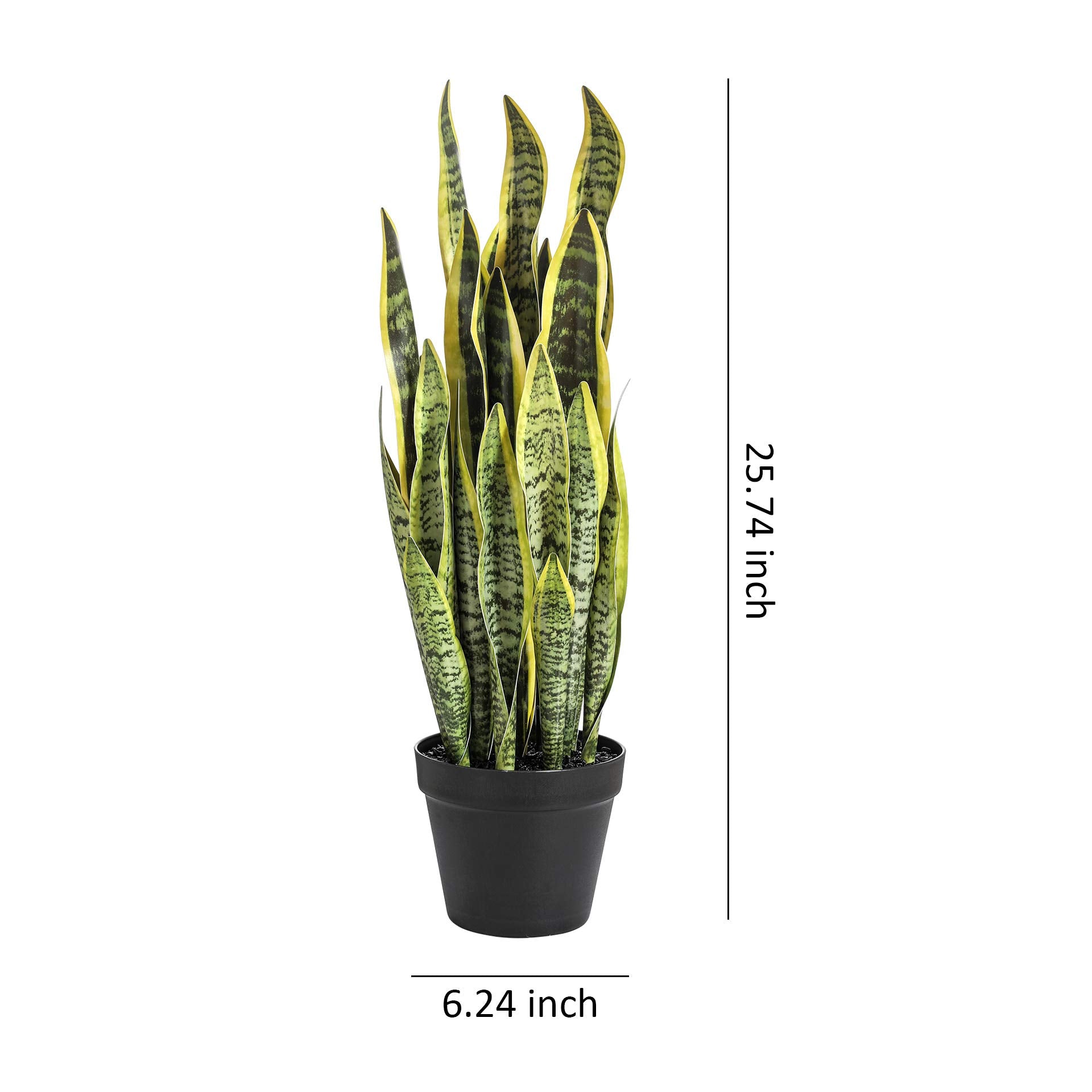 QL DESIGN snake plant leaves close-up shows durable PE texture for decor.