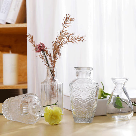QLOFEI glass bud vases sturdy packaging protects during transit