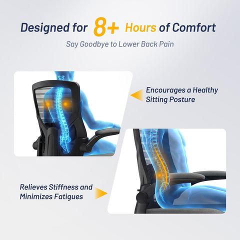 Tilt and rock features to move with your body during work or study.