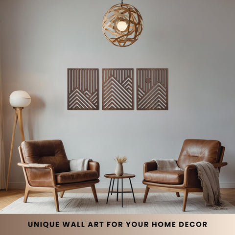 qmmp Modern Wooden Wall Sculpture Walnut Sun texture highlights natural color variations.