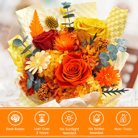 QOEAZY anniversary gift with premium preserved blooms.