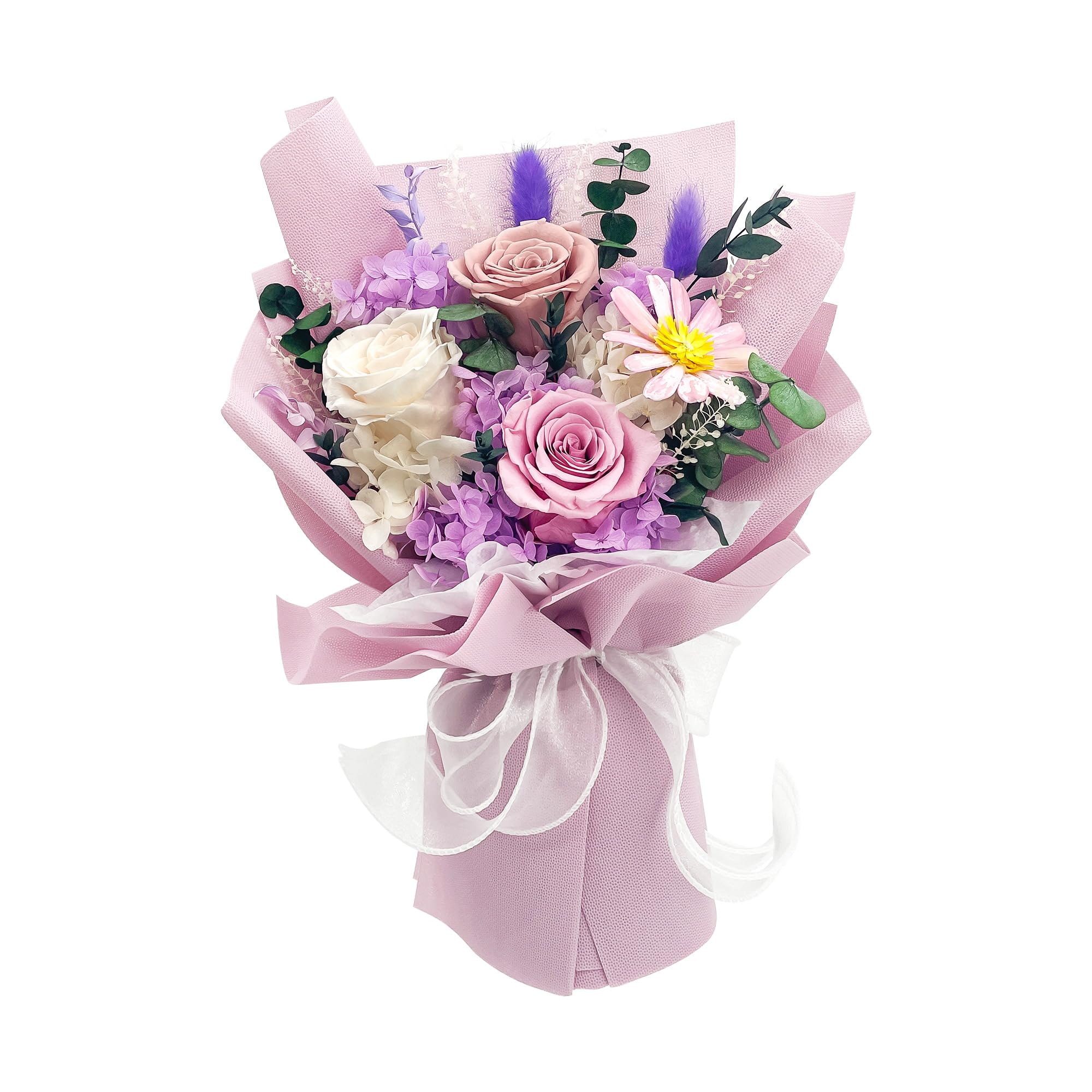 QOEAZY preserved bouquet ready for delivery with lasting color.