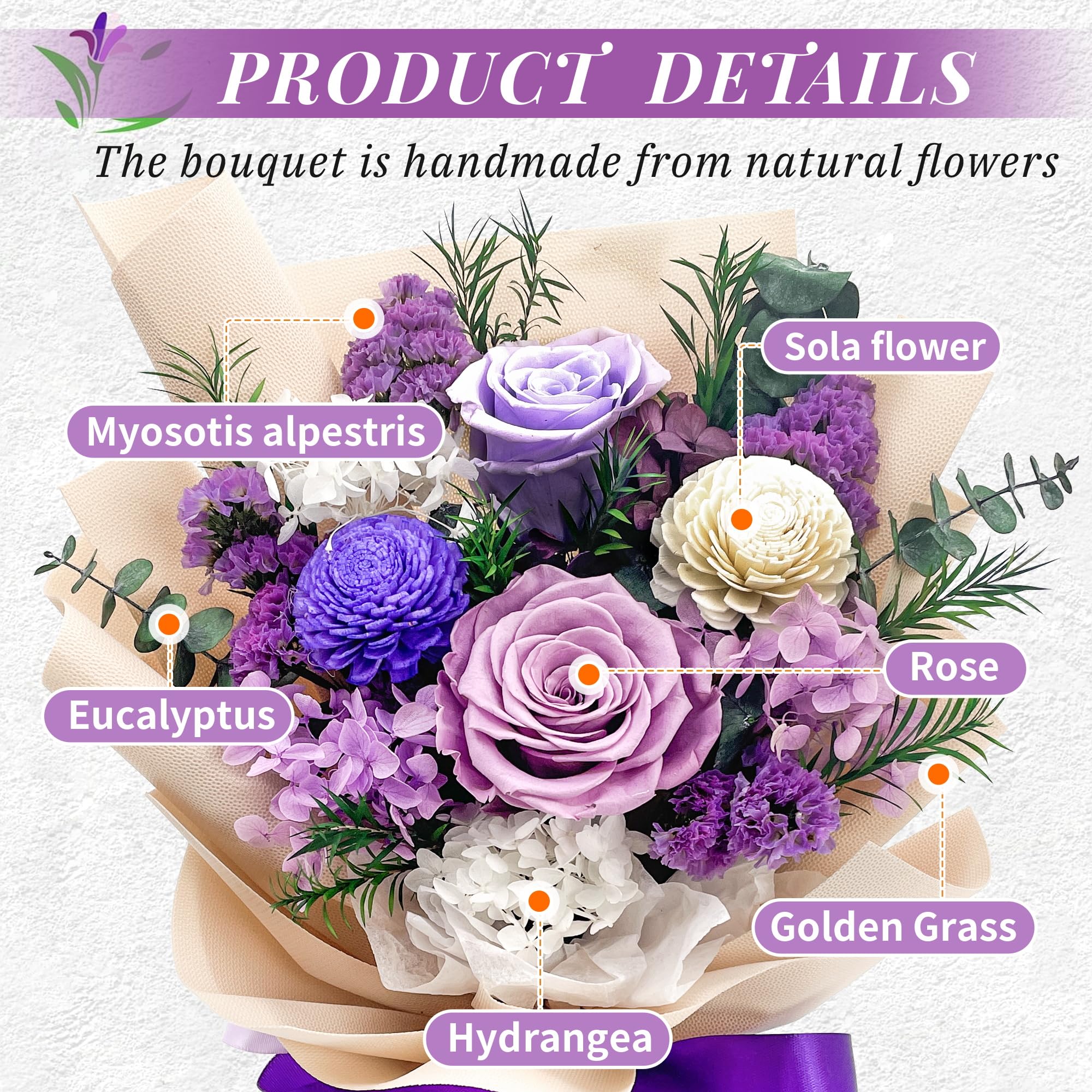QOEAZY long-lasting beauty bouquet stays vibrant for extended display.