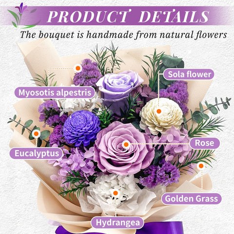 QOEAZY long-lasting beauty bouquet stays vibrant for extended display.