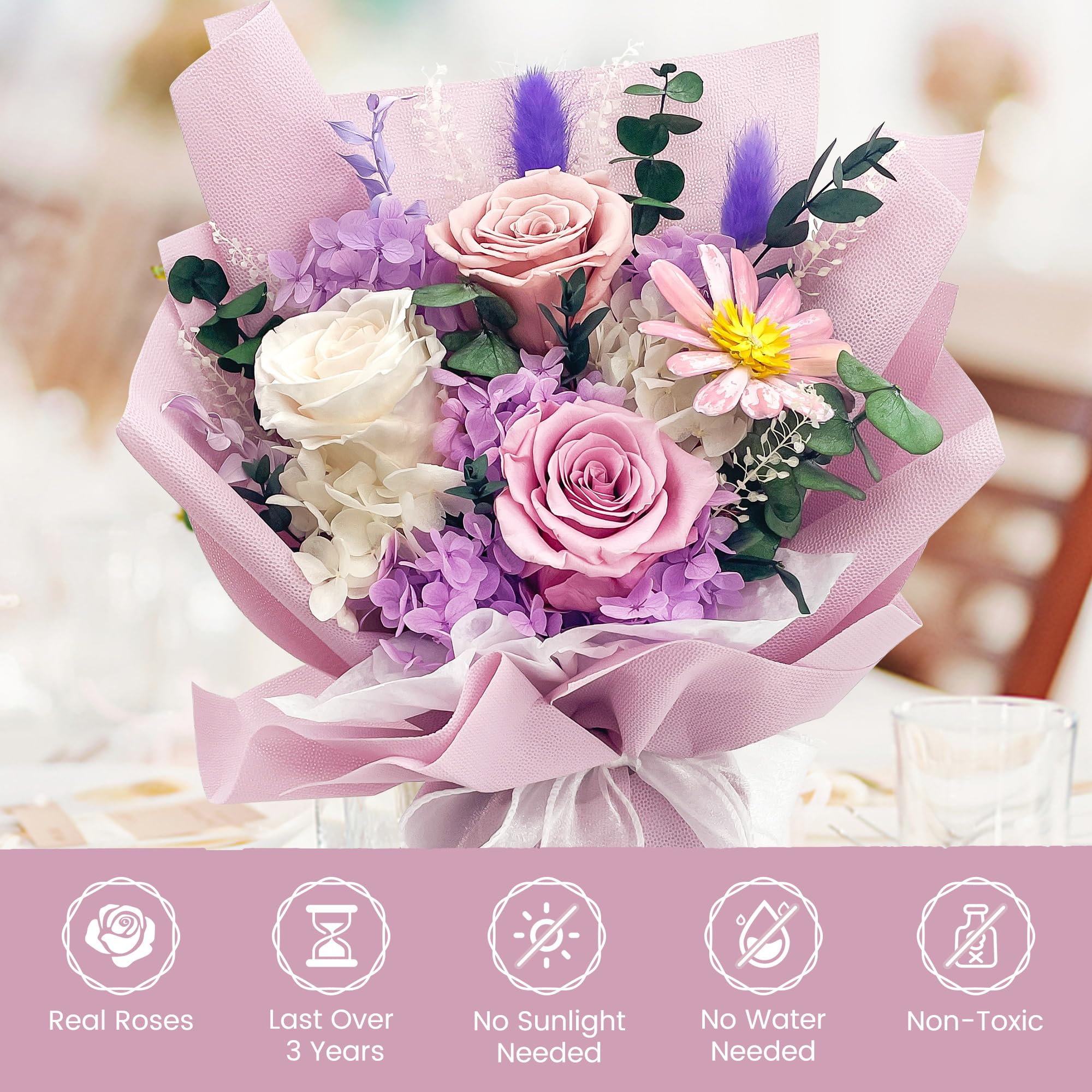 QOEAZY rose bouquet suits anniversaries and birthdays as a thoughtful gift.