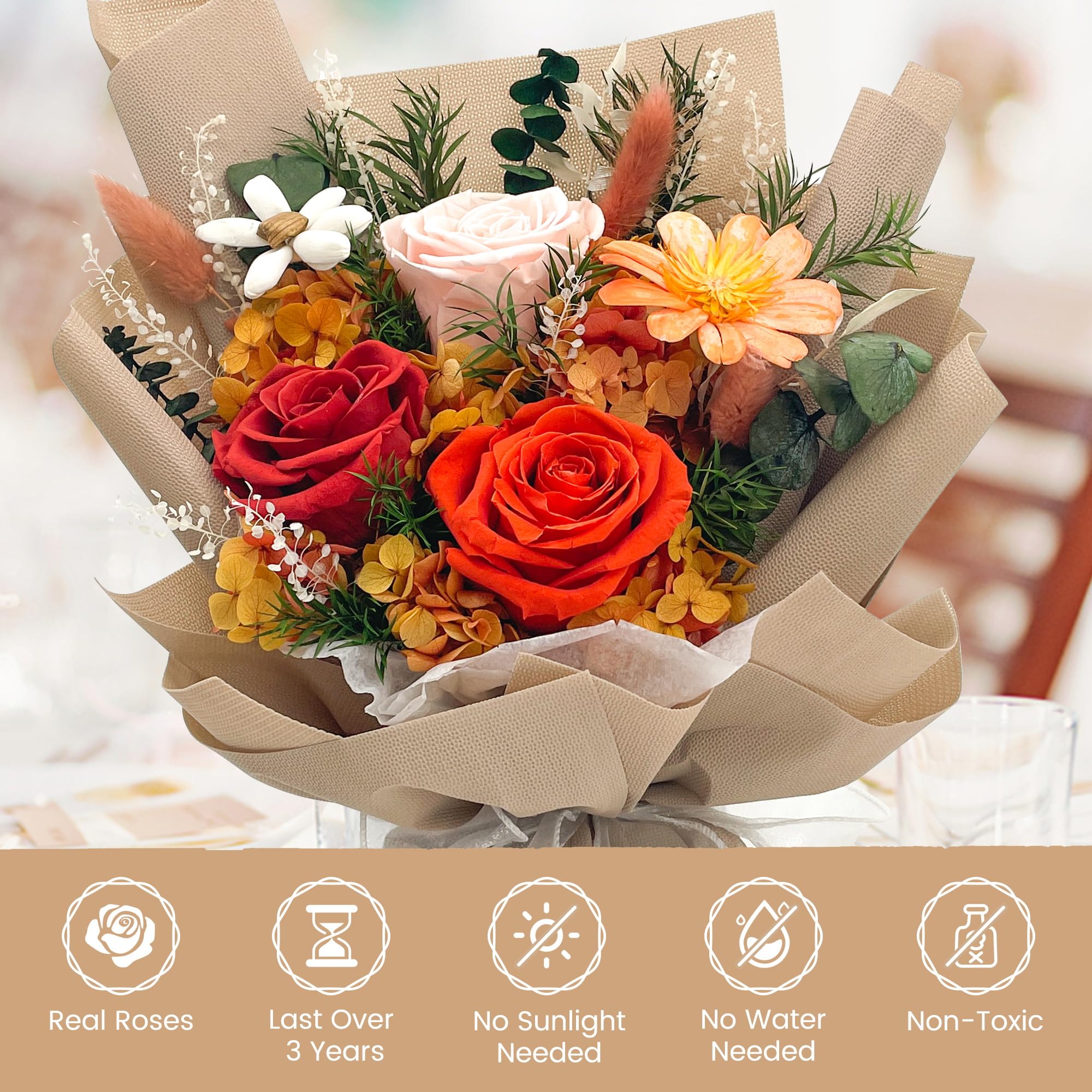 QOEAZY wedding centerpiece bouquet adds timeless decor.