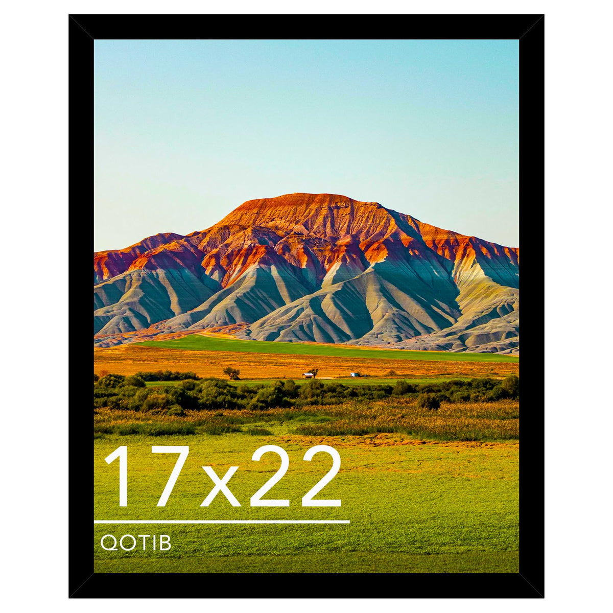 QOTIB 17x22 frame back view with mounting hardware for secure wall hanging.