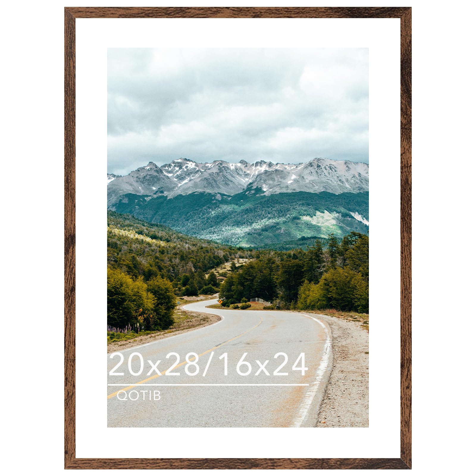 QOTIB wood 20x28 frame front view for wall display.