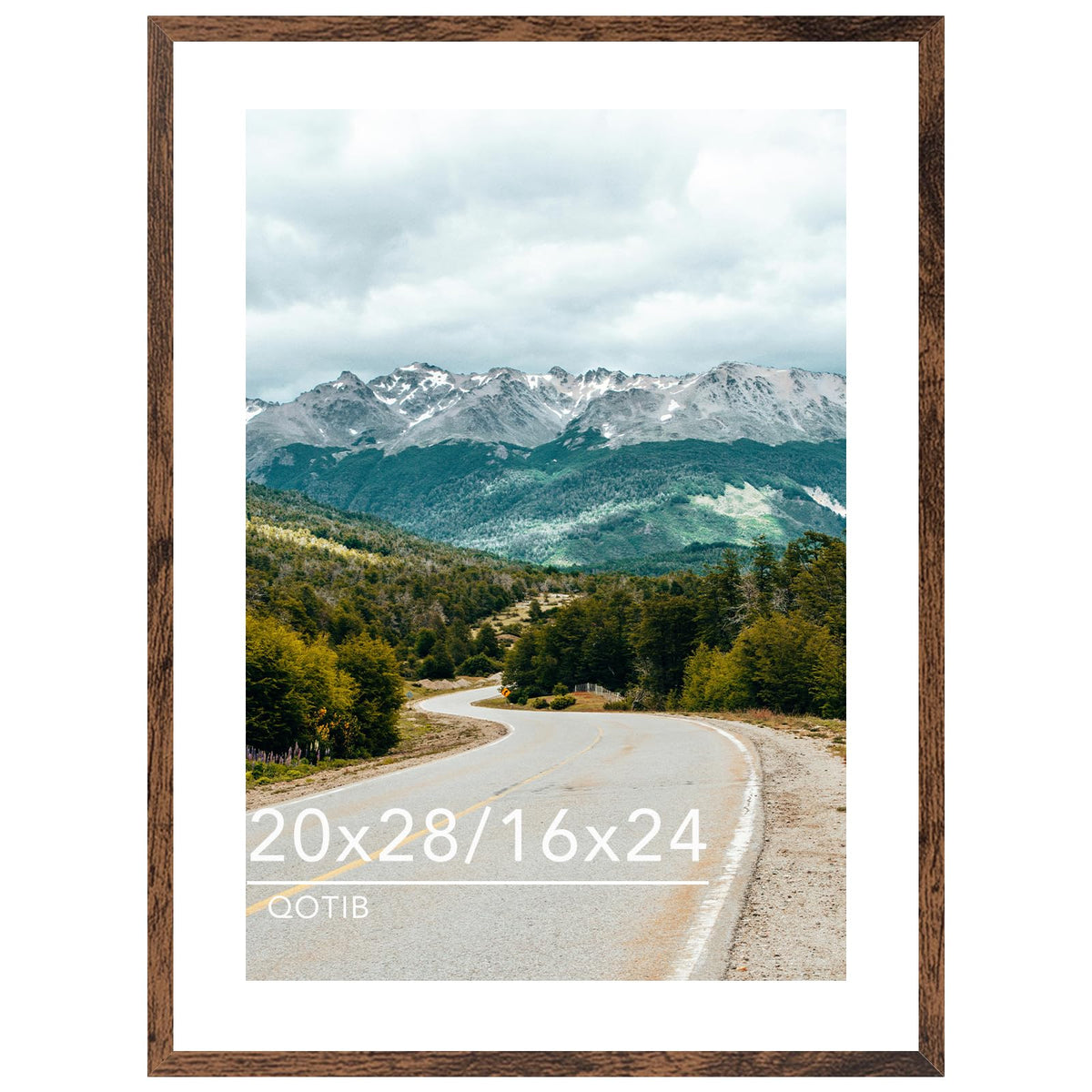 QOTIB wood 20x28 frame front view for wall display.