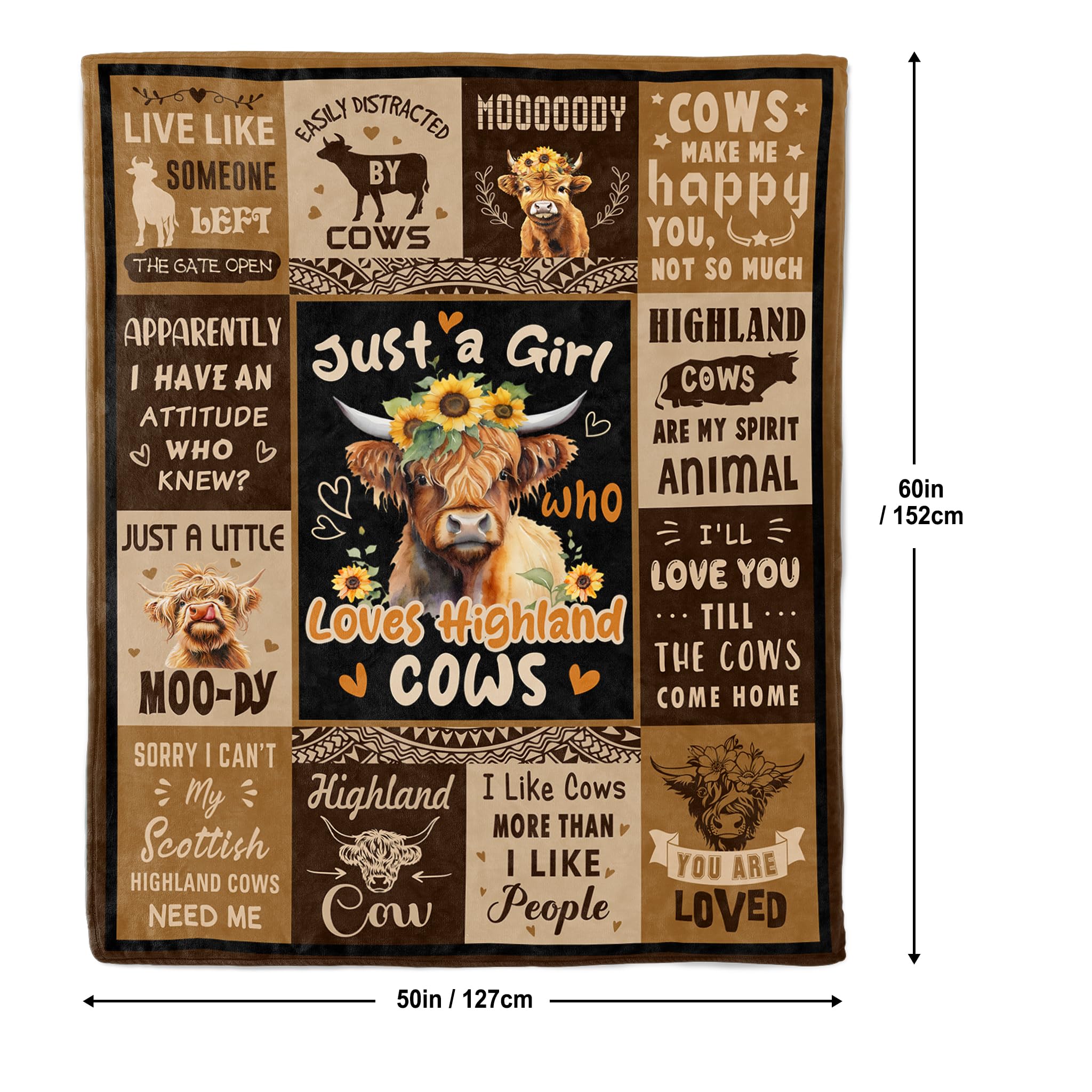 Qotuty Highland Cow Blanket gift-ready packaging for thoughtful present