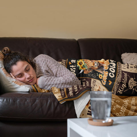 Qotuty Highland Cow Blanket warm, cozy texture for evenings