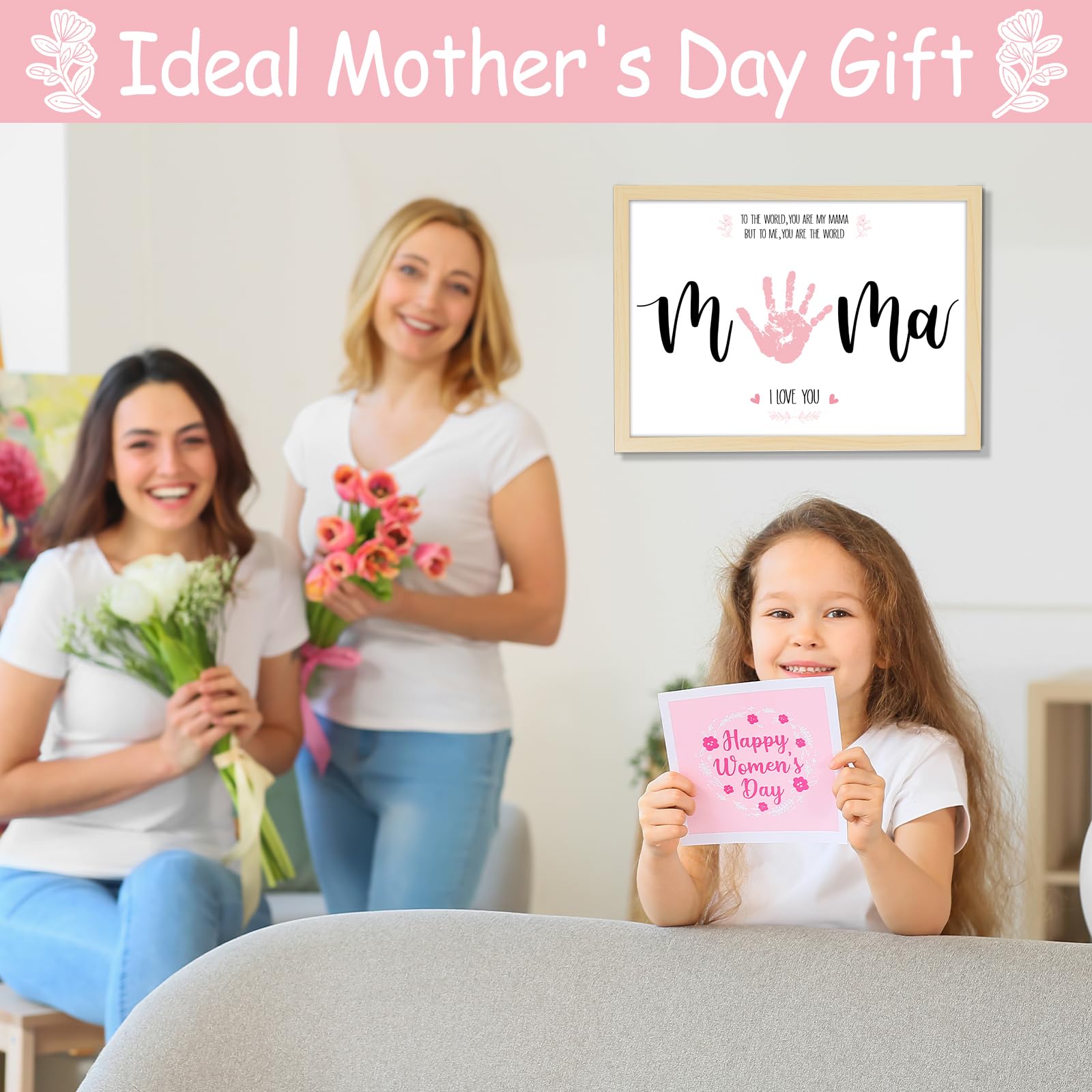 QOUBAI gift-ready handprint keepsake for Mother's Day and grandma's birthdays