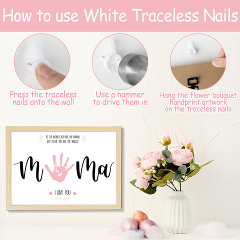 QOUBAI Handprint kit hooks and nails, simple wall display setup