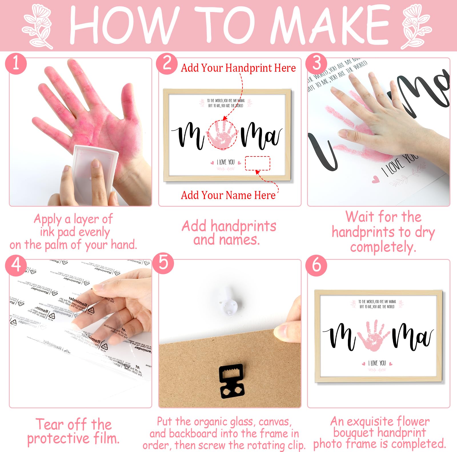 QOUBAI Mother's Day handprint ink pads, vibrant colors for expressive prints