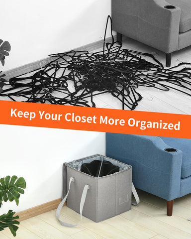 Qozary dustproof hanger cover protects stored garments from dust.