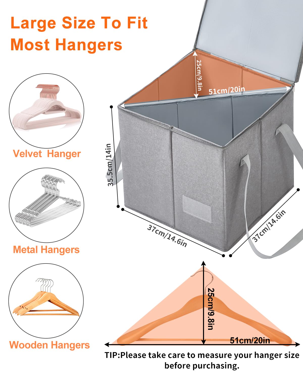 Qozary hanger caddy organizer box with handle simplifies transport and storage.