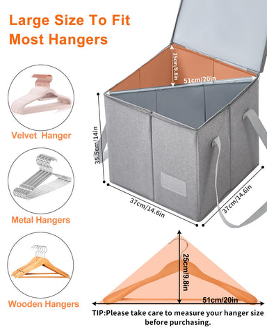 Qozary hanger caddy organizer box with handle simplifies transport and storage.