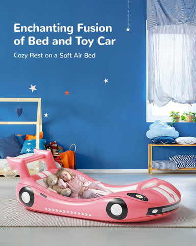 QPAU inflatable bed showing 10-inch side rails for added safety.