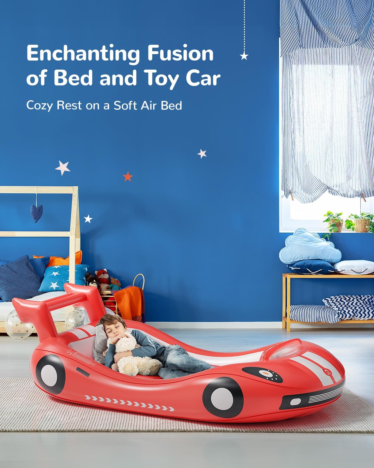 QPAU plush fabric side provides soft, quiet comfort for naps.