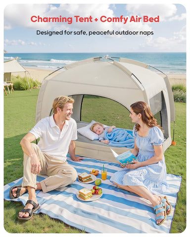 QPau toddler bed with pop-up doors enables easy bedtime access away from home.