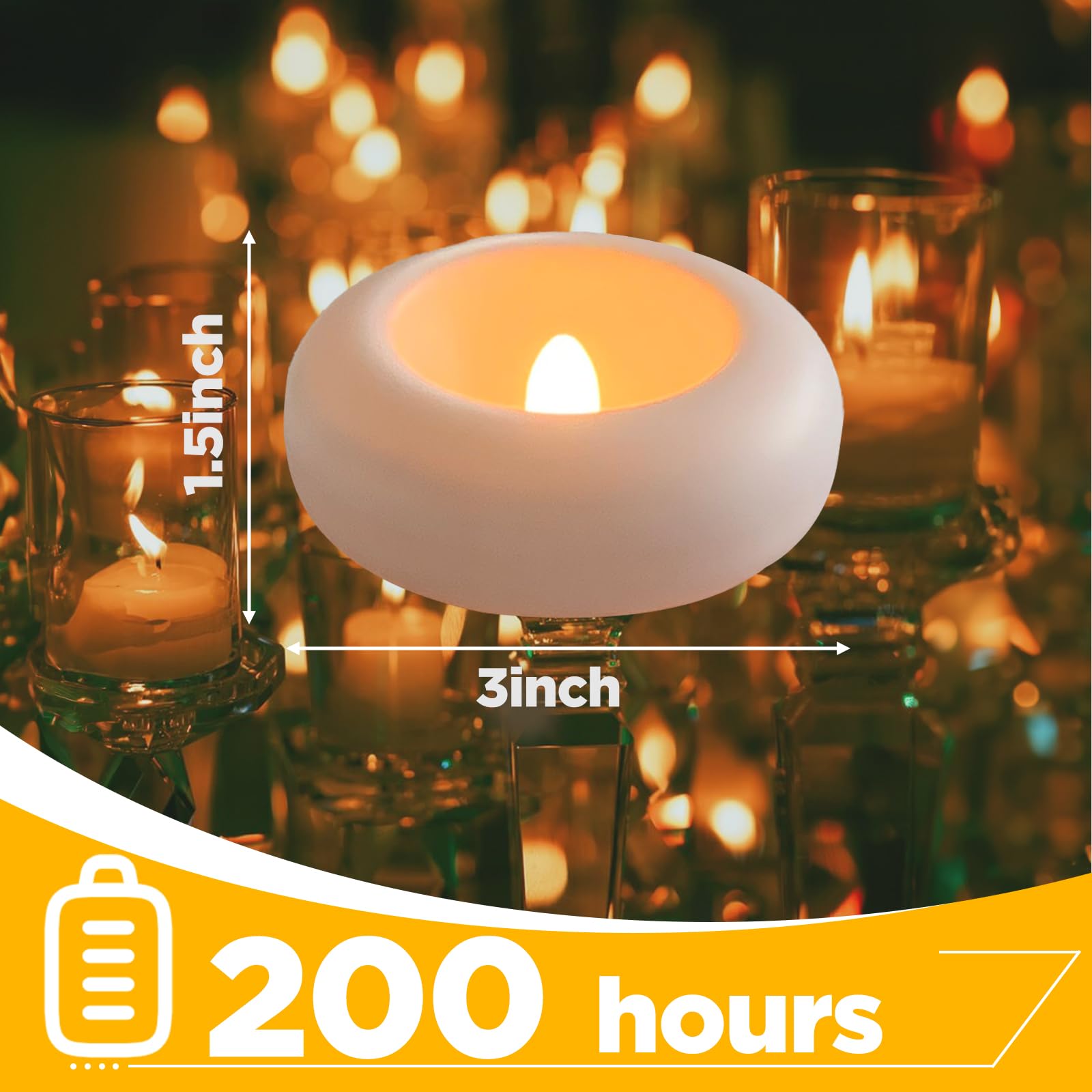 QQFCTOO battery-powered floating candle with long-lasting glow for events