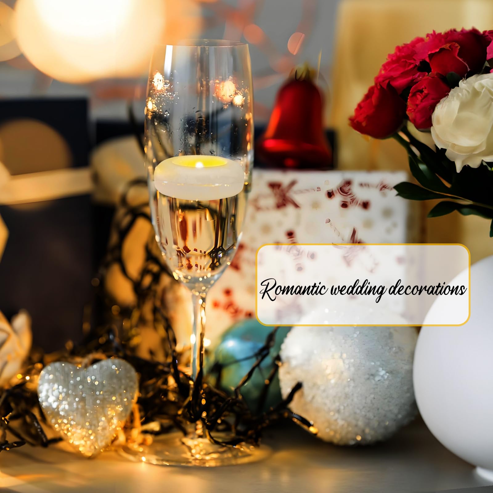 QQFCTOO three-inch floating candle design suitable for weddings and baths