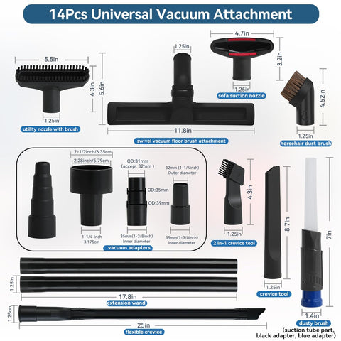 QRUIHC crevice tool cleans tight gaps and under furniture.