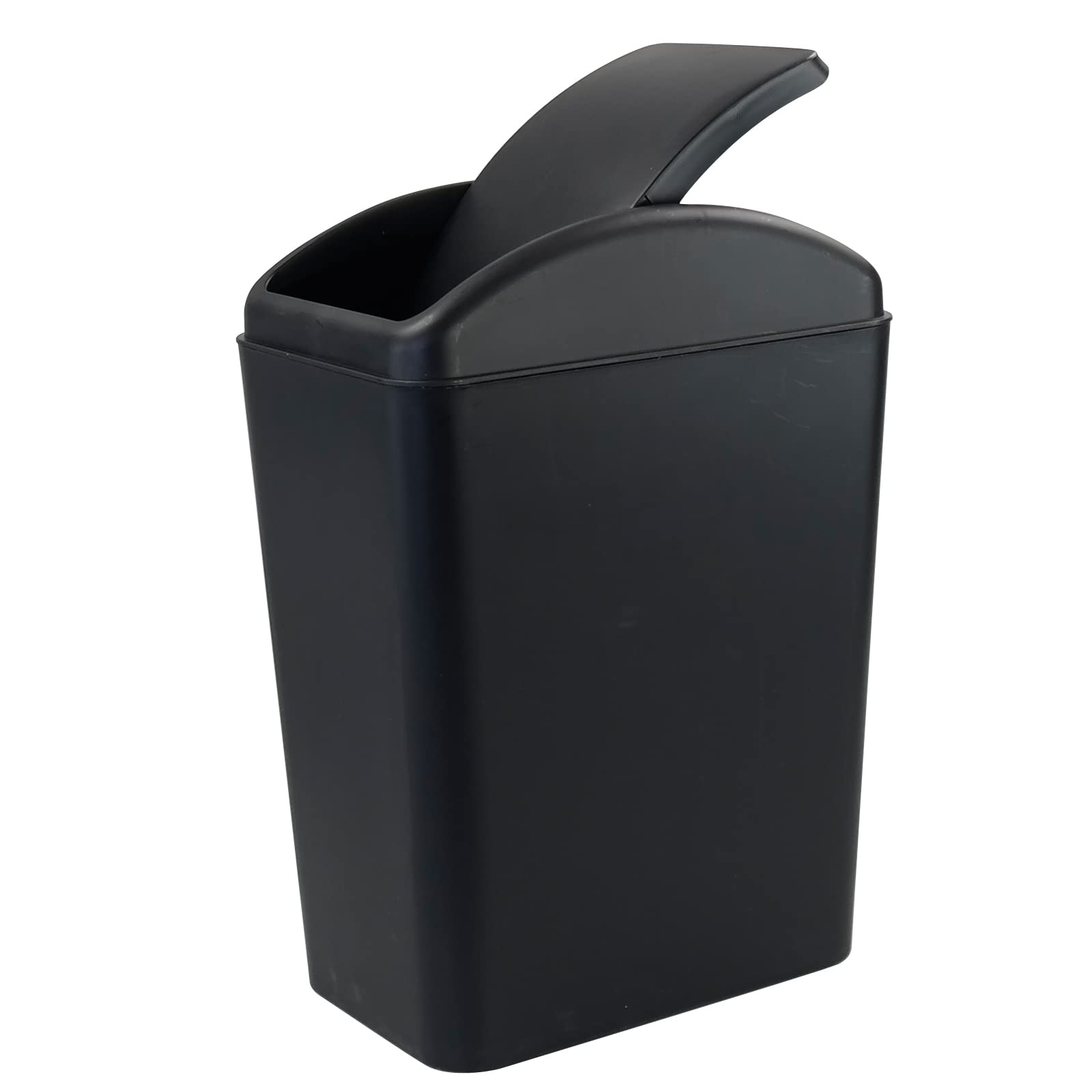 Qskely 4-5 gallon trash can with swing-top lid for easy disposal