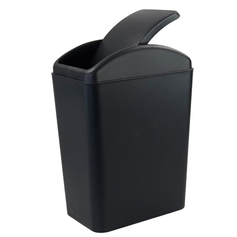 Qskely 4-5 gallon trash can with swing-top lid for easy disposal