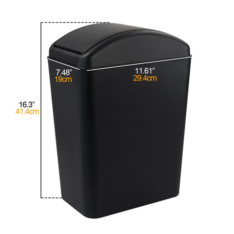 Qskely black plastic trash bin ideal for kitchen organization