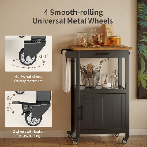 QSUN kitchen island open shelf in middle for quick-access items
