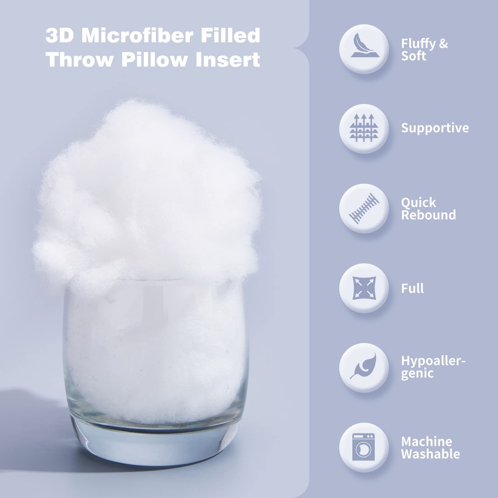 QSWRD hollow microfiber fill provides supportive soft comfort.